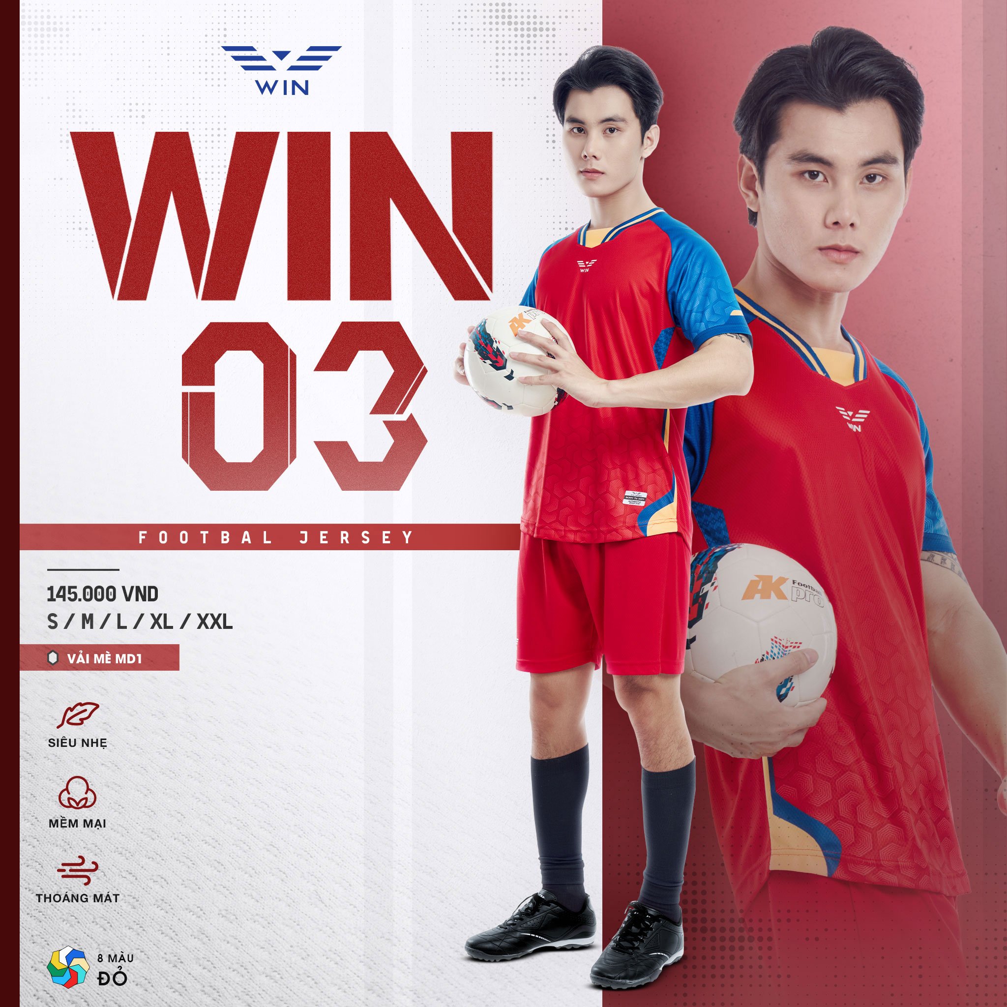 Bộ sưu tập quần áo thể thao Win 03 của WinSport 2024 màu đỏ