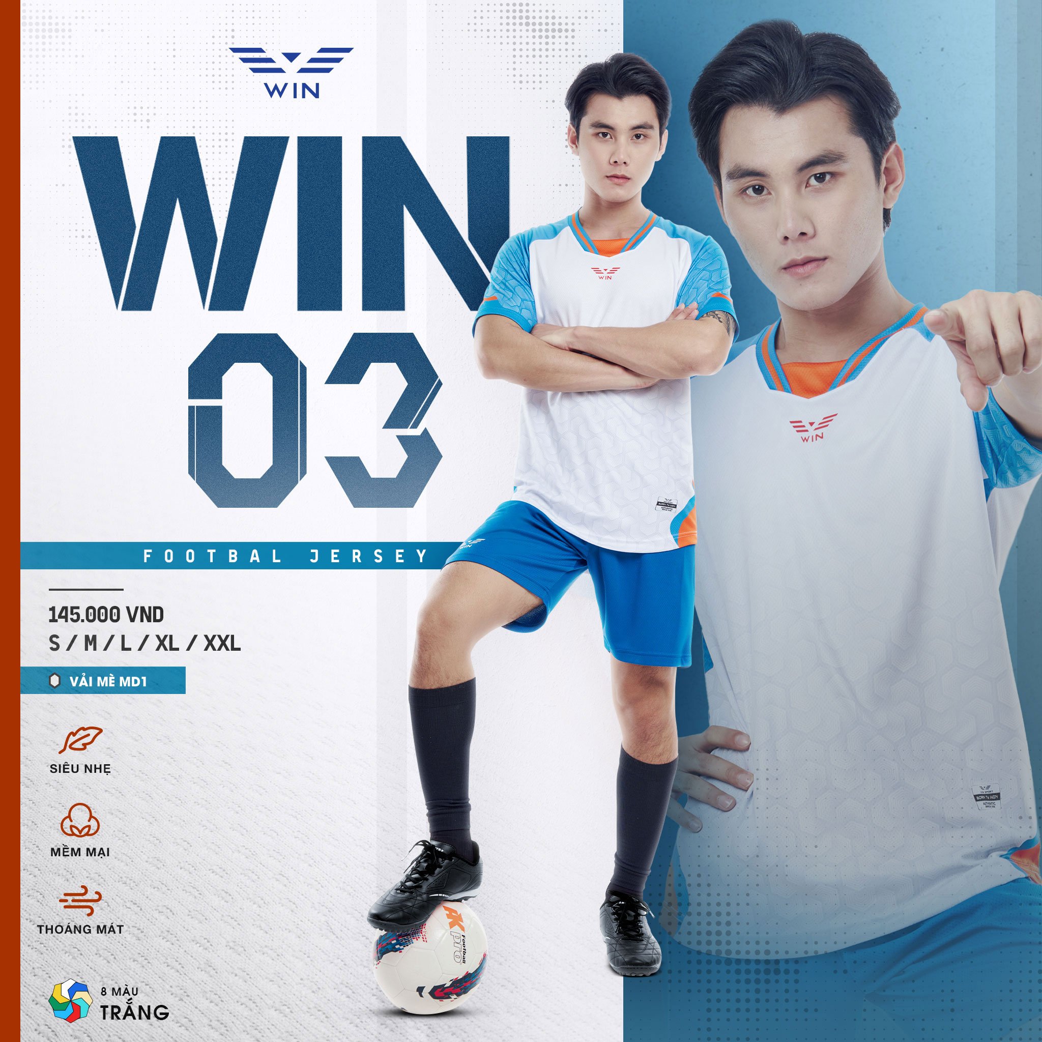 Bộ sưu tập quần áo thể thao Win 03 của WinSport 2024 màu trắng