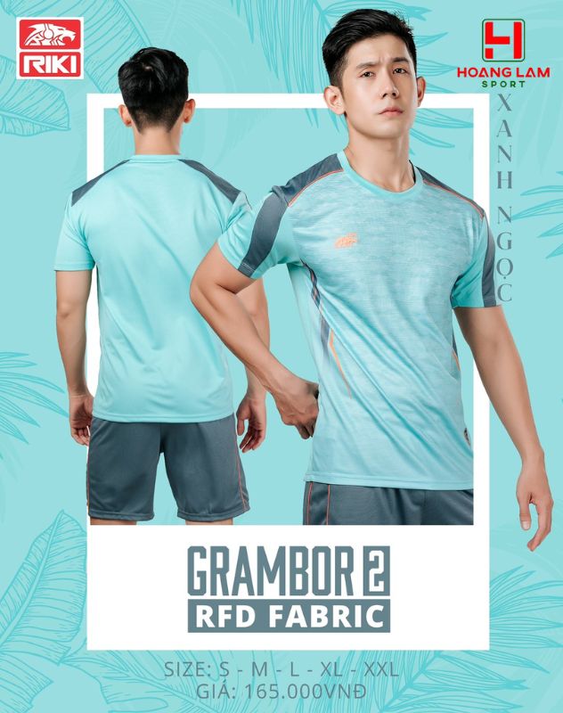 áo bóng đá không logo Riki Sport - grambor2 xanh ngọc