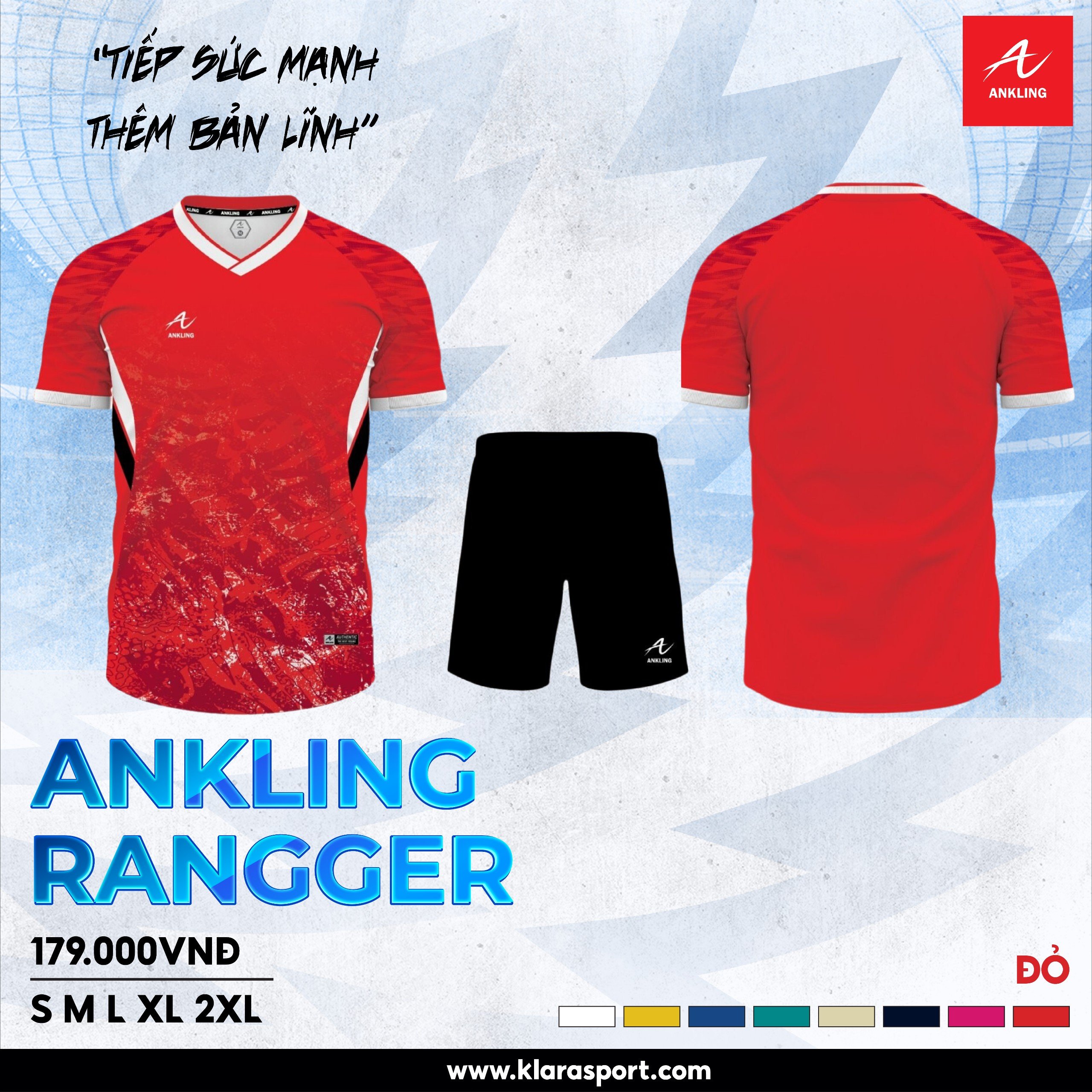 Bộ Quần Áo Bóng Đá Ankling Rangger - đỏ